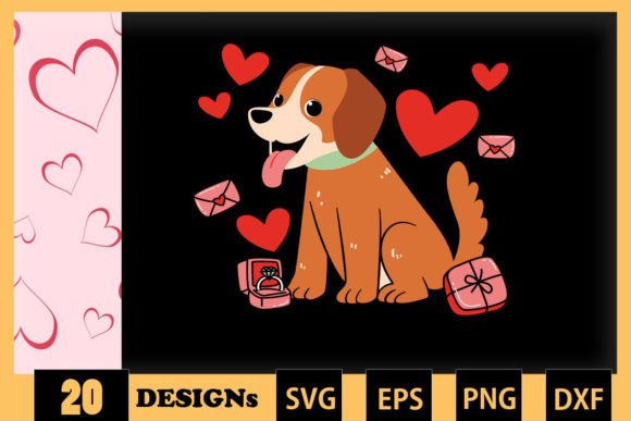 Cute Dog Animai Valentine SVG